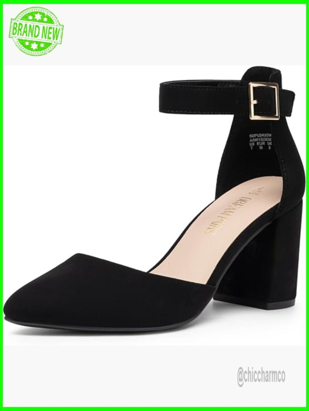 Closed Toe High Chunky Heels Pumps Ankle Strap Dress Shoes Wedding Office Party
